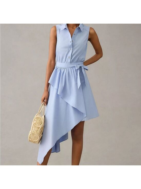 Anthropologie Dresses & Skirts - Anthropologie Asymmetrical Sky Blue Dress Size 10